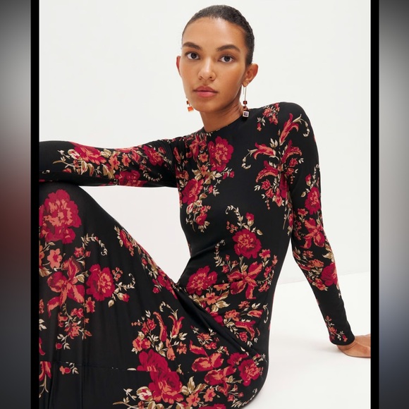 Reformation Dresses & Skirts - Like New Reformation Tommie Floral Black Dress in Admire Size XS GORGEOUS!